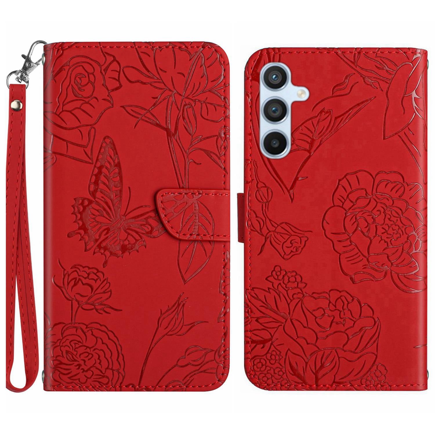 HT03 Phone Case for Samsung Galaxy M14 5G PU Leather Butterfly Flowers Stand Wallet Cover with Strap HT03 Phone Case for Samsung Galaxy M14 5G PU Leather Butterfly Flowers Stand Wallet Cover with Strap